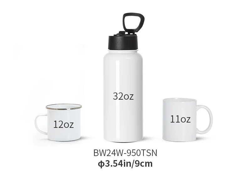 Pearl Coating 32oz Stainless Steel White Water Bottle